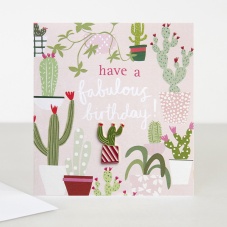 Cactus Birthday Card with Enamel Cactus Pin By Caroline Gardner